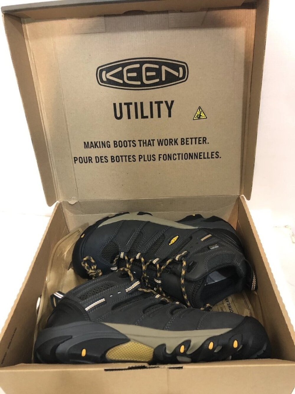 Keen Lansing Mid WP 1018079EE Black Work Boots Steel Toe Size 10, 13